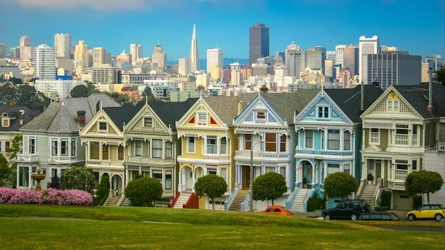 Row of colorful houses in San Francisco